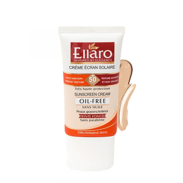 ضد آفتاب رنگی اِلارو با SPF50 مناسب برای پوست های چرب حجم 40 میل - بژ طبیعی