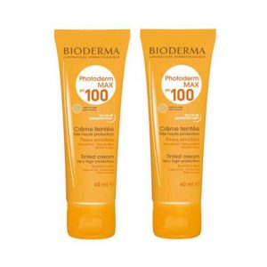پک دو عددی کرم ضد آفتاب بژ روشن بایودرما مناسب پوست های نرمال تا خشک Photoderm MAX Cream SPF 100 حجم 40 میلی لیتر
